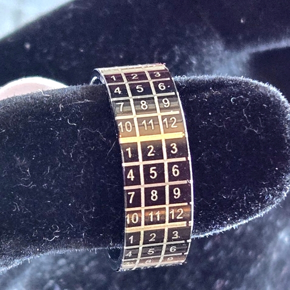 Sequential Numeric Designed Ring in Stainless Steel - Size 9 - Picture 1 of 5